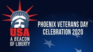 Logo with Phoenix Veterans Day Celebration