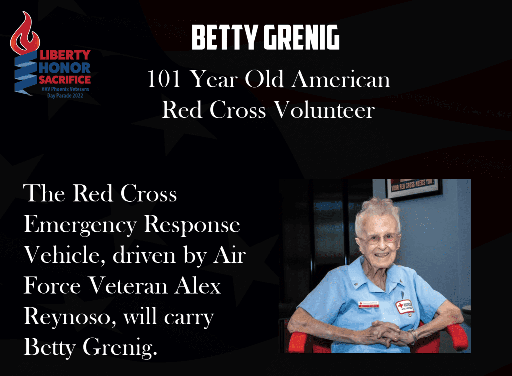 Betty Grenig Rides in Veterans Day Parade